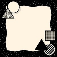 Black Memphis pattern frame, minimal design on subtle background for social media post