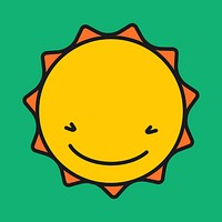 Cute smiling sun, summer illustration