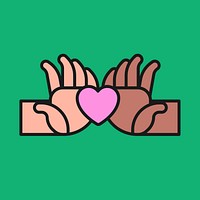 Anti-racism sticker, equality & love graphic vector
