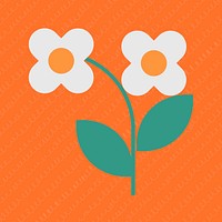 Cute daisy flower sticker, summer graphic vector