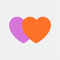 Cute heart shape sticker graphic vector