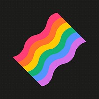 Pride month sticker, LGBT flag graphic psd