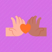 Antiracism sticker, equality & love graphic psd