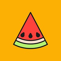 Watermelon sticker, tropical fruit graphic vector