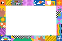 90s border frame background, cool colorful design