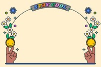 Stay cool background, summer doodle frame