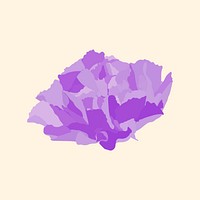 Aesthetic carnation flower sticker, purple design psd