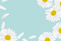 Blue daisy background, white flower border vector