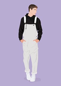 Teen boy clipart, aesthetic illustration