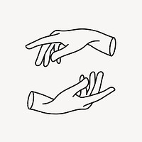 Hand gesture clipart, doodle illustration