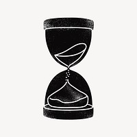Black hourglass clipart, time management illustration