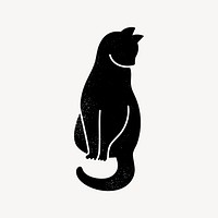 Black cat clipart, pet illustration