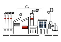 Illustration of an industrial city