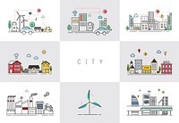 Eco friendly city vector 