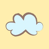 Cloud, weather sticker, pastel doodle in aesthetic design vector