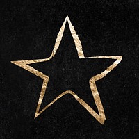 Star shape sticker, gold aesthetic illustration vector