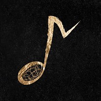 Music note sticker, gold aesthetic illustration vector