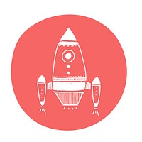 Illustration of spaceship doodle