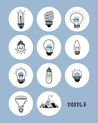 Vector of a set of light bulbs