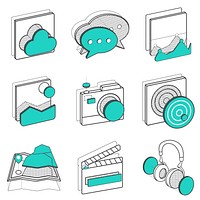 Illustration set of recreation icons