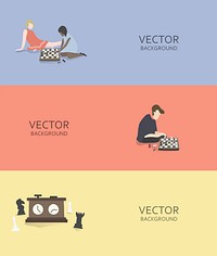 Chess vector backgrounds collection