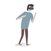 Character illustration of a guy with VR glasses
