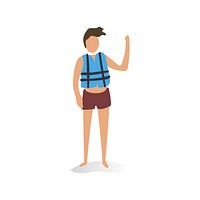 Character illustration of a guy wearing a life vest
