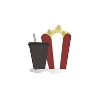 Illustration of popcorn and drink