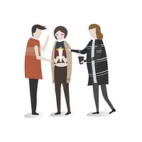 Character illustration of friends going to the movies