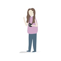 Character illustration of a woman with her camera