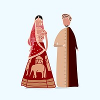 Indian traditional wedding dress vector