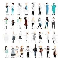 Vector set of illustrated people