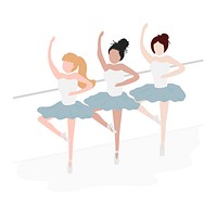 Character illustration of ballet dancers