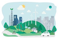 Illustration of environmentally friendly city