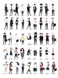 Vector collection of business people