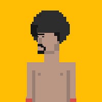 Illustration of avatar man with afro hairstyle