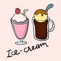 Illustration drawing style of ice cream