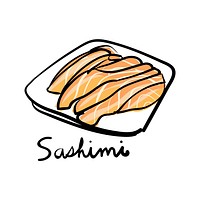 Illustration drawing style of sashimi