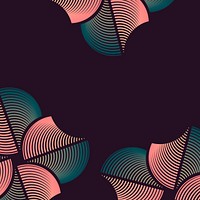 Retro geometric social media post, abstract floral border illustration vector