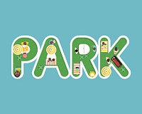 Vector of summer feel design with the word Park