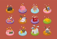 Cute accounting and financial icons