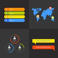 Set of business infograph vectors