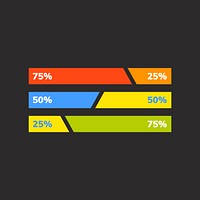 Percentage business bar chart vector