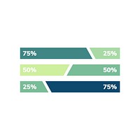 Percentage business bar chart vector