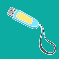 Doodle of flash drive vector icon