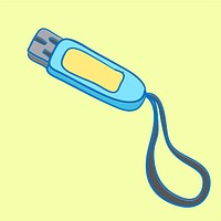 Doodle of flash drive vector icon
