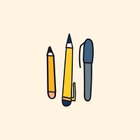 Vector of stationery doodle style