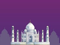 The Taj Mahal painted by watercolor