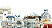 Set of European landmark vectors