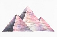 The Great Pyramids of Giza painted by watercolor